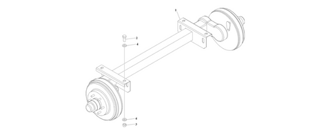 0273700 Axle Installation with Electric Brakes diagram of the JLG part number.
