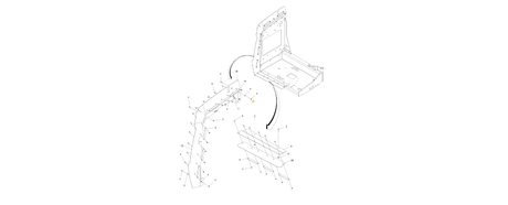 A diagram of JLG part number 1001170662 Engine Baffle Installation.