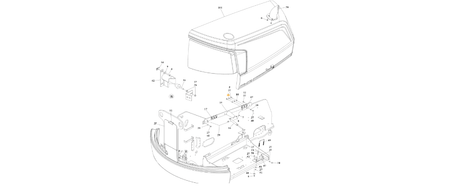 A diagram of JLG part number 1001173356 Hood Installation.