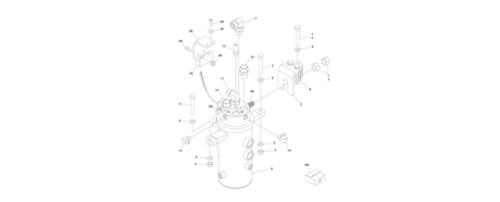 A diagram of JLG part number 1001189521 Rotary Coupling Installation.