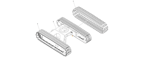 A diagram of JLG part number 1001244421 Frame, Undercarriage Steel