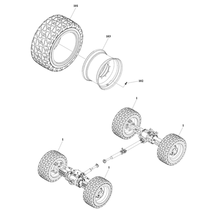 1001252986 Turf Tire Set, Pnuematic Installation | BHE Lift Parts - BHE Parts Store