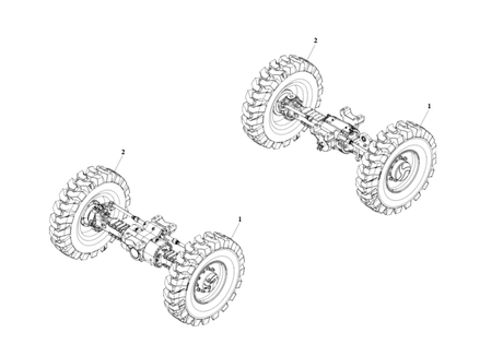 1001274718 Tire Set, Solid, 13x24 diagram of the JLG part number.