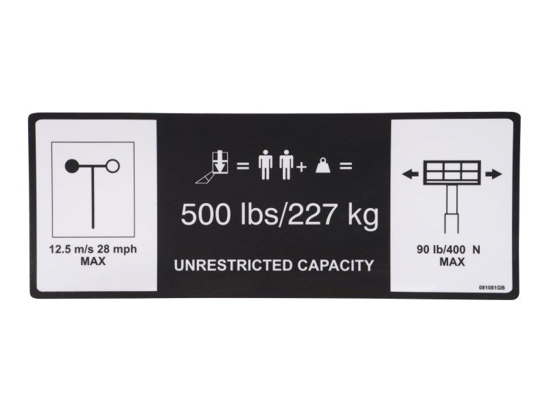 081081GB Decal, Ansi Max Capacity | JLG