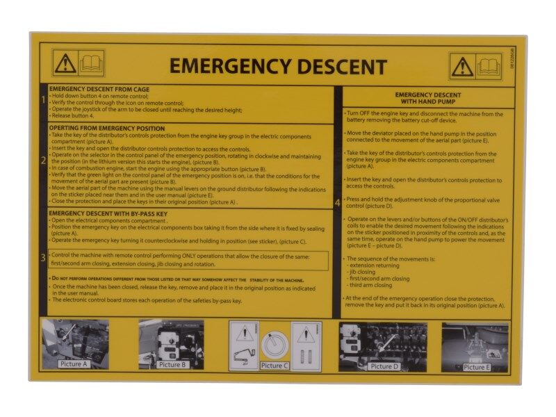 081226GB Decal, Manual Decent Gb | JLG