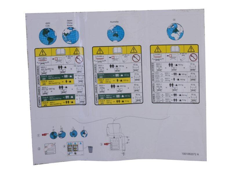 1001092072 Pipe Rack Capacity Kit Decal