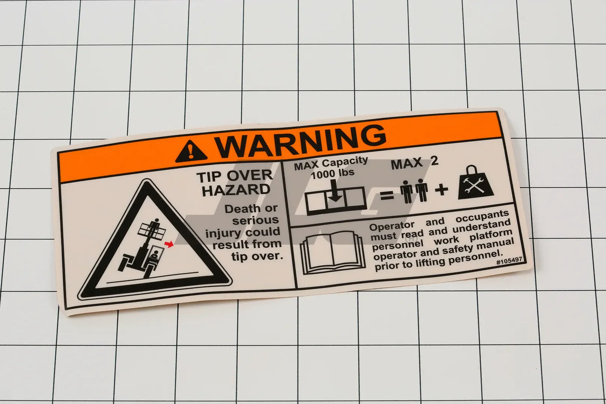 1001092482 Decal, Platform Capacity | JLG