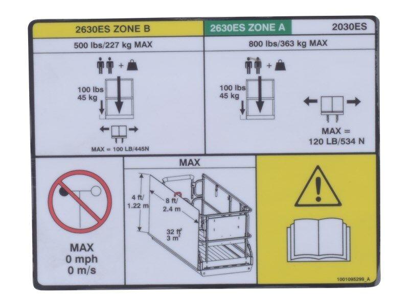 1001095299 Panel Carrier Capacity Decal