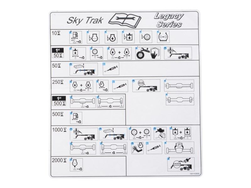 1001103930 Decal, Maintenance Chart | JLG