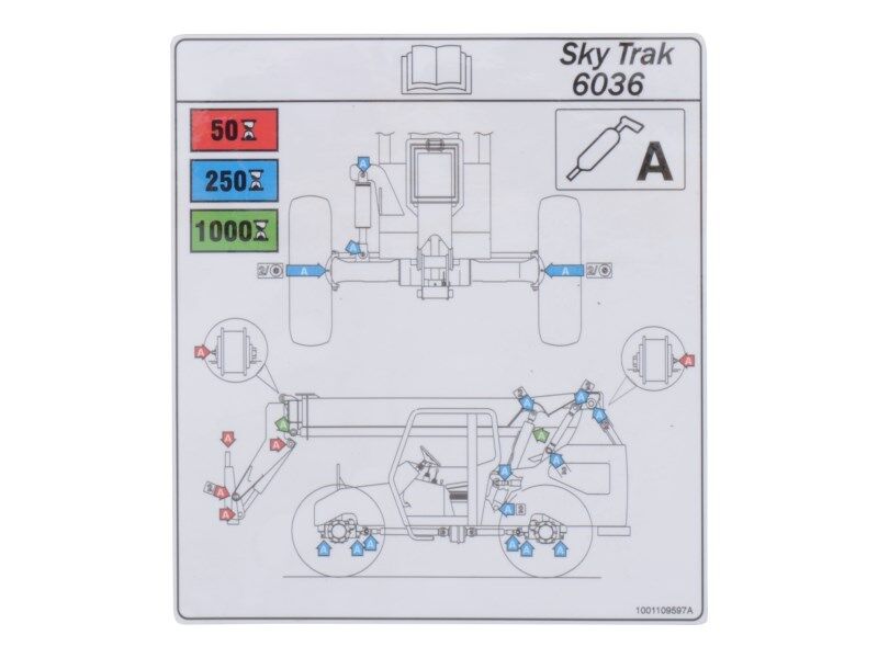 1001109597 Decal, Lubrication Chart 6036 | JLG