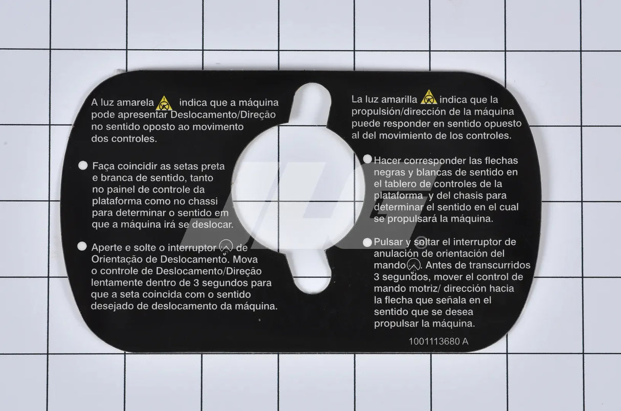 1001113680 Decal, Drive/Steer Inst. | JLG