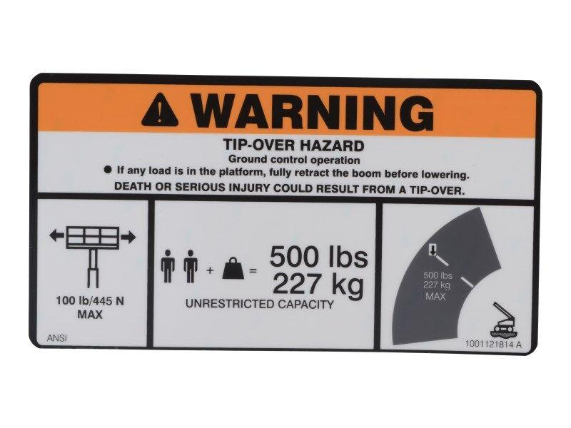 1001121814 Decal Warning, Max Cap