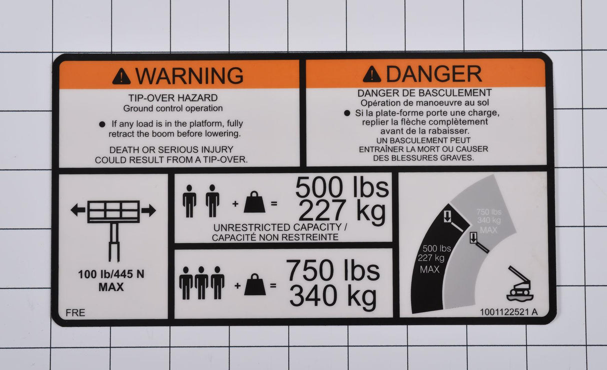 1001122521 Dual Cap Warning Decal