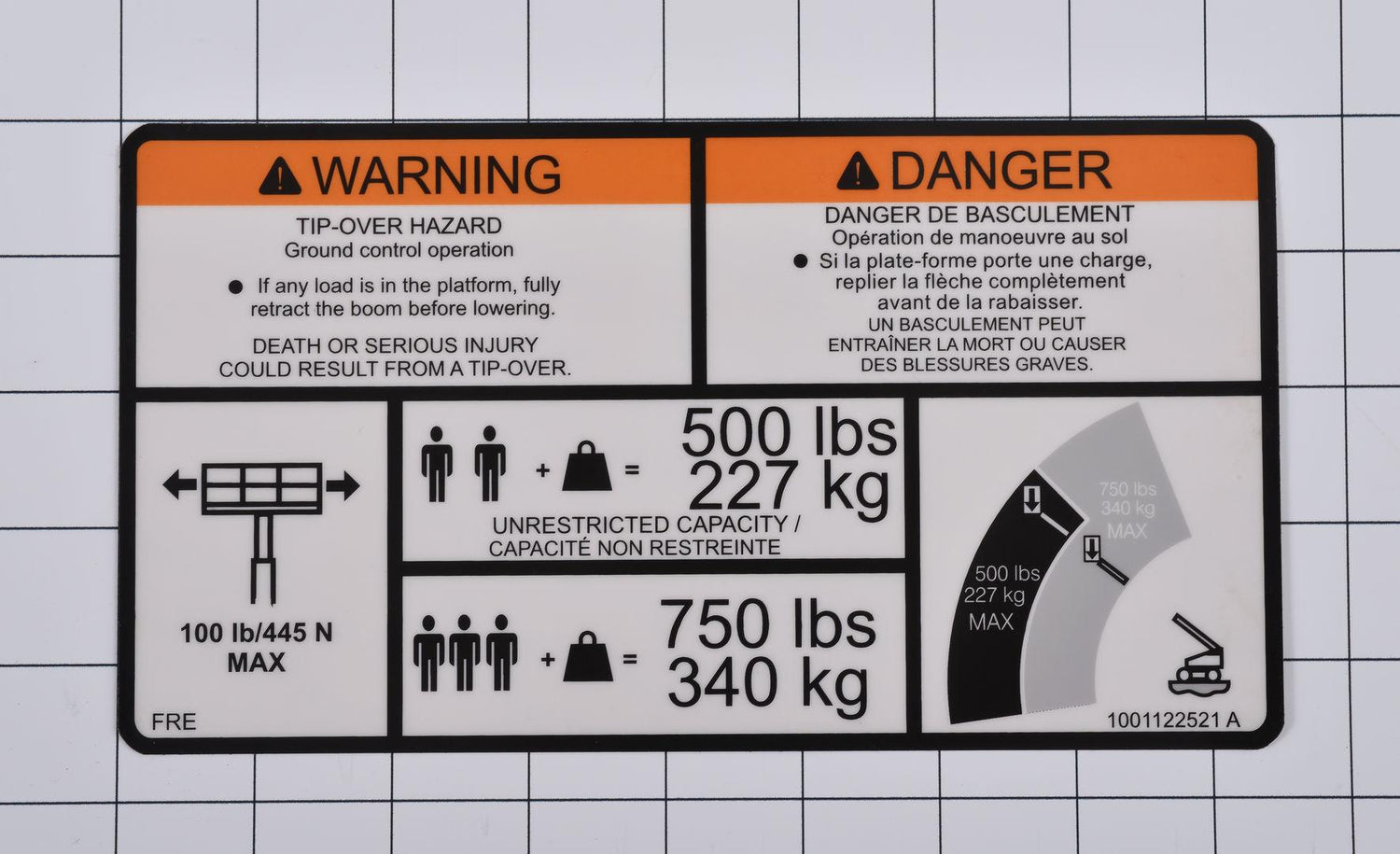 1001122521 Dual Cap Warning Decal