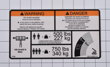 1001122521 Dual Cap Warning Decal