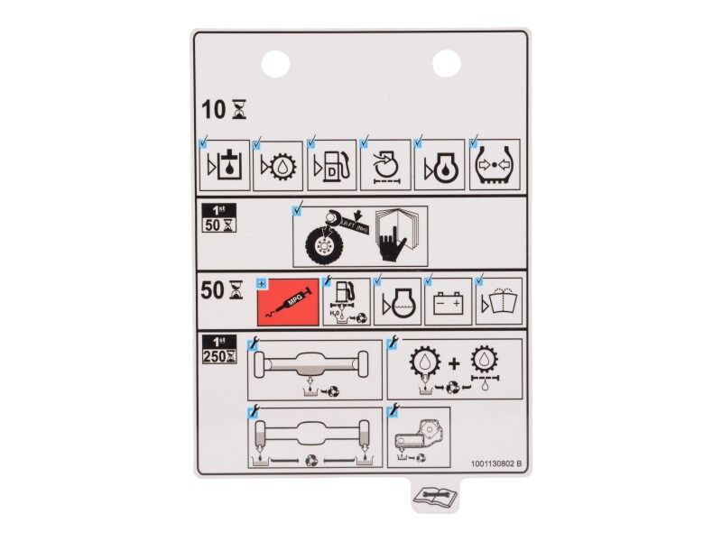 1001130802 Decal, Maintenance Chart | JLG