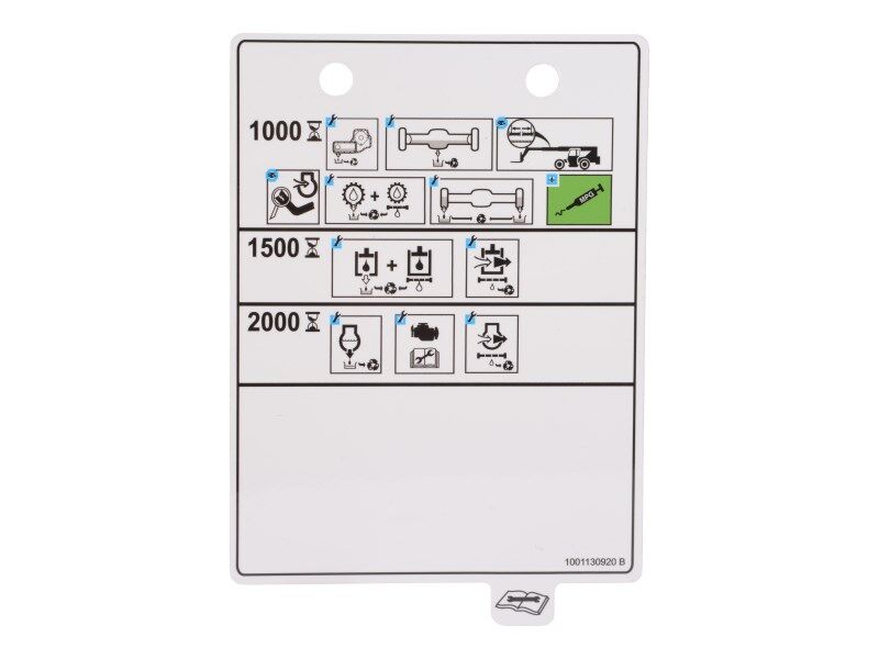 1001130920 Decal, Maintenance Chart | JLG