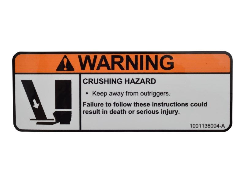 1001136094 Decal, Crushing Hazard | JLG