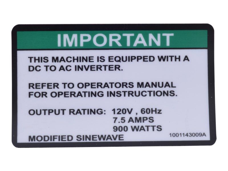1001143009 Decal, Inverter | JLG