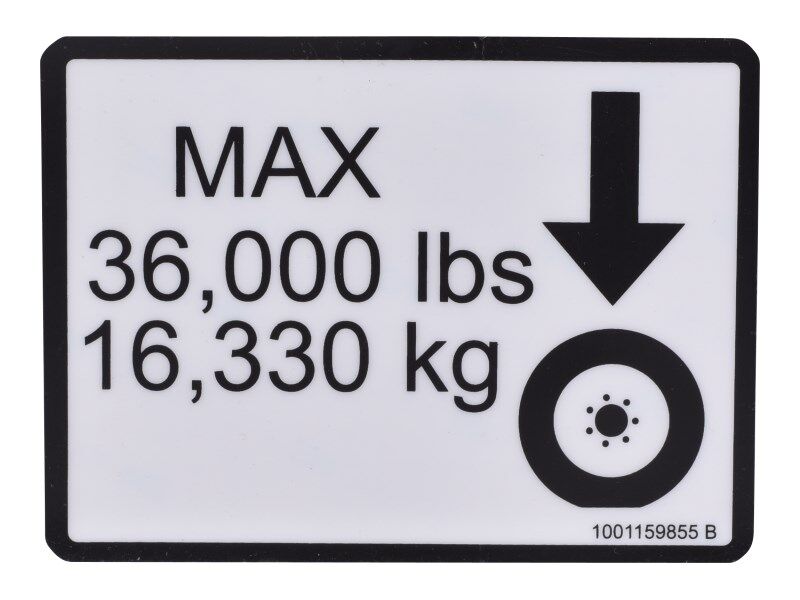 1001159855 Decal, Max Tire Load | JLG