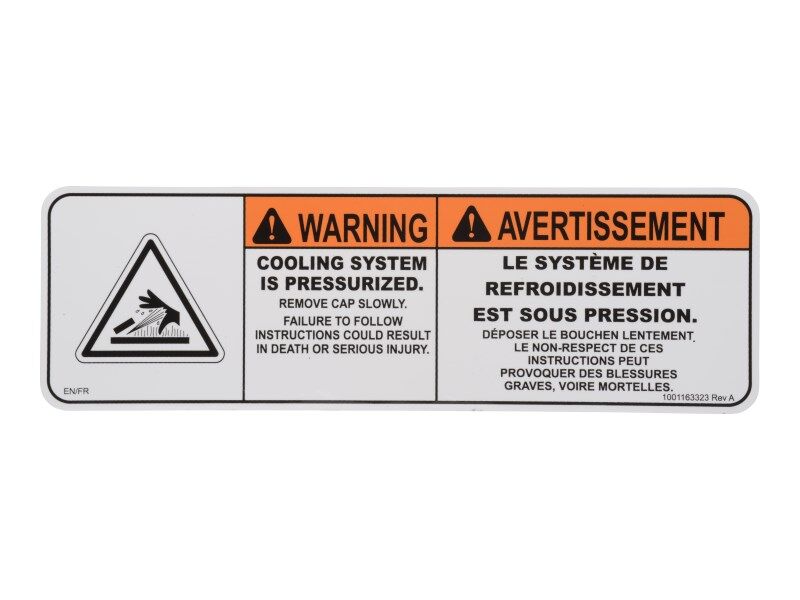 1001163323 Decal, Warning Hot Fluid (Can) | JLG