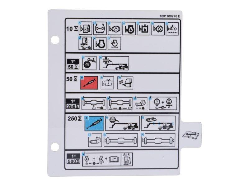 1001180276 Maintenance Chart Decal