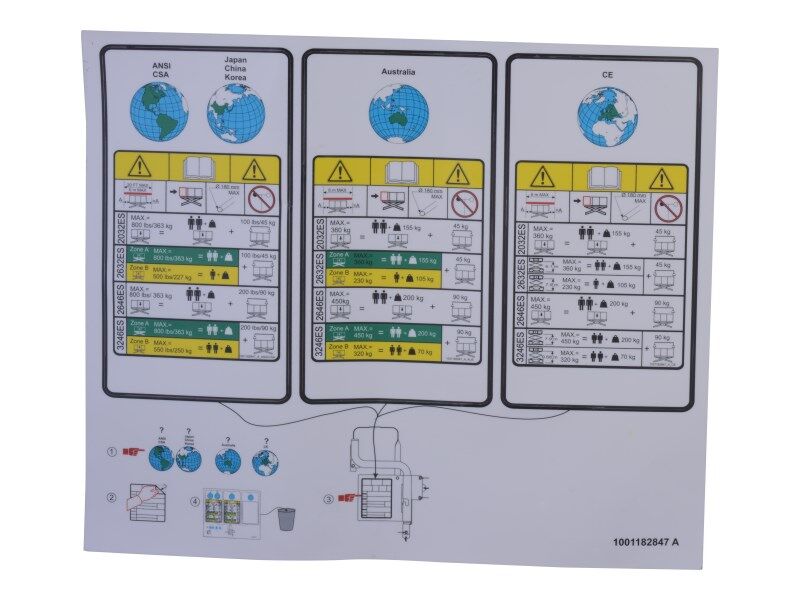 1001182847 Decal, Pipe Rack Capacity Kit | JLG