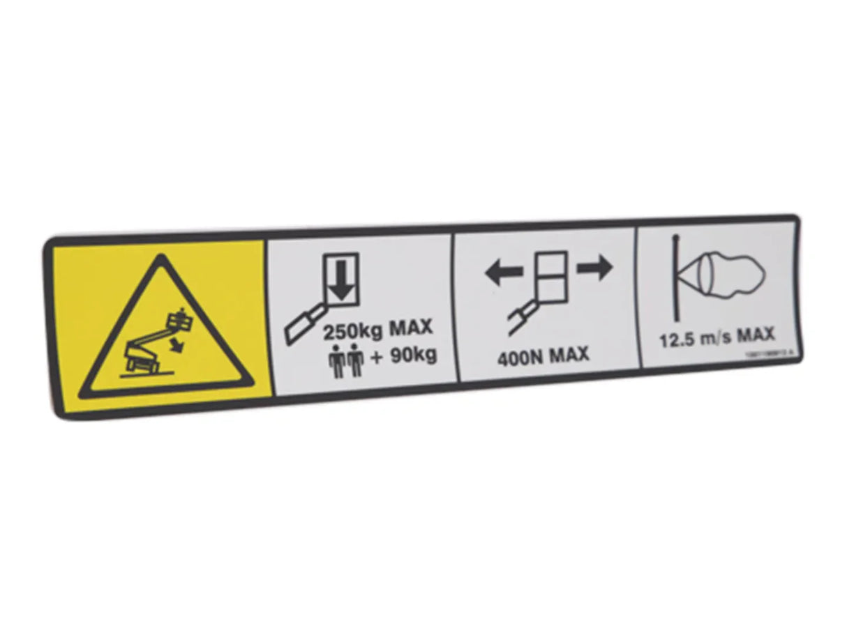 1001190913 Decal, 250 Kg Capacity (Ce/Aus) | JLG