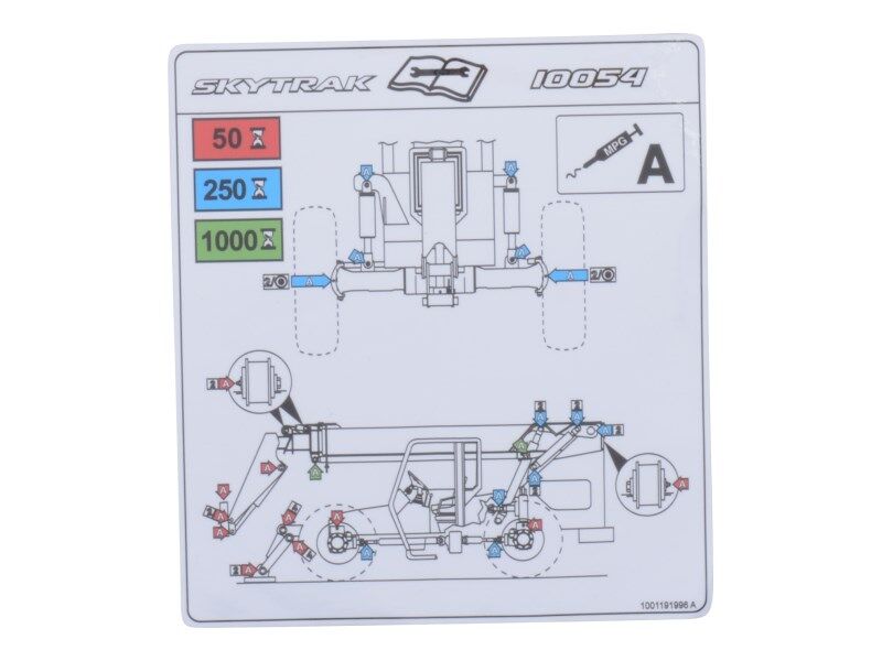 1001191996 Decal, Lubrication Chart 10054 | JLG