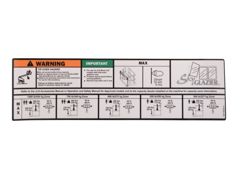 Part Number 1001199035 Decal, Decal, Skyglazier Cap fits JLG