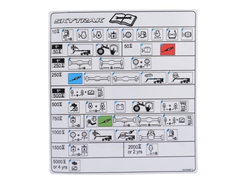 1001202627 Decal, Maintenance Chart | JLG