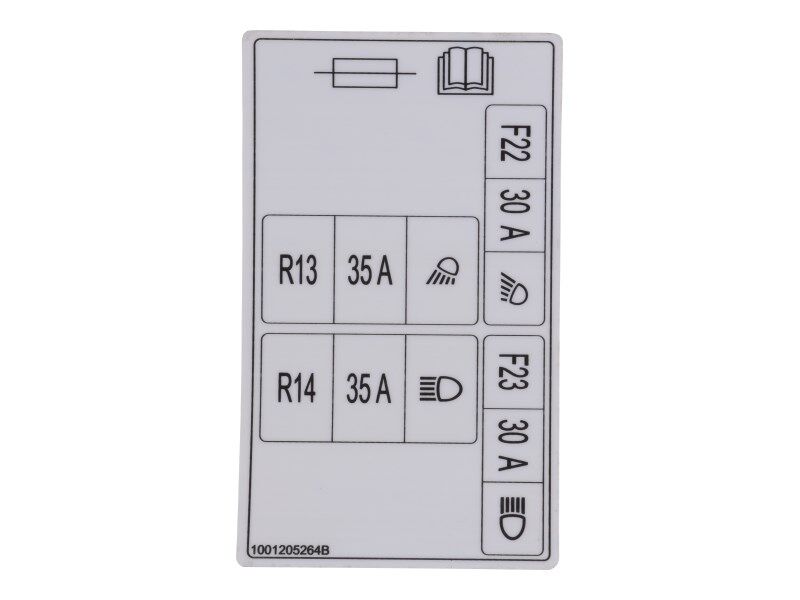 1001205264 Decal, Light Fuse Panel | JLG