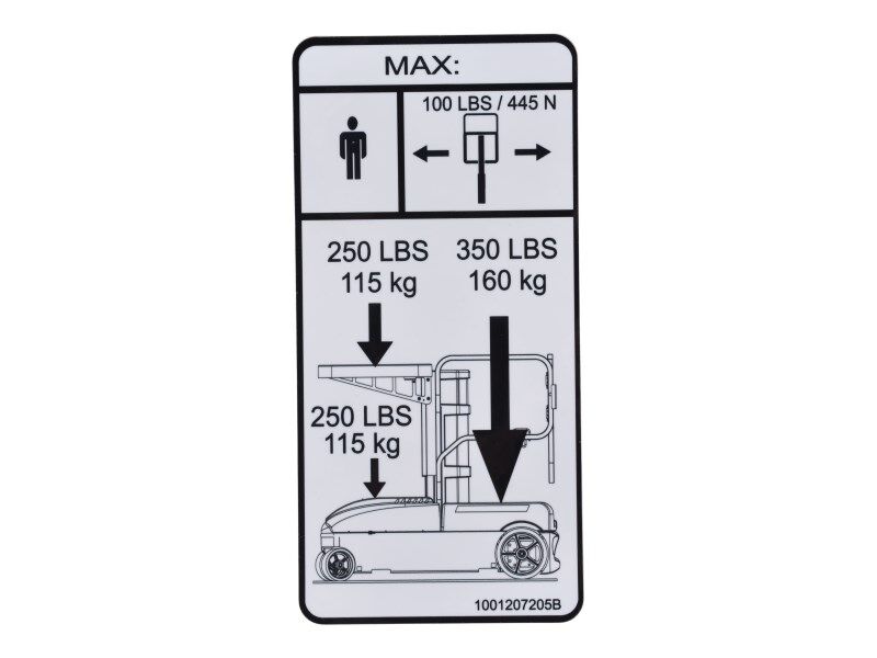 1001207205 Decal, Capacity | JLG