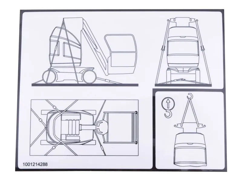 Part Number 1001214288 Decal, Tie-Down & Lifting fits JLG
