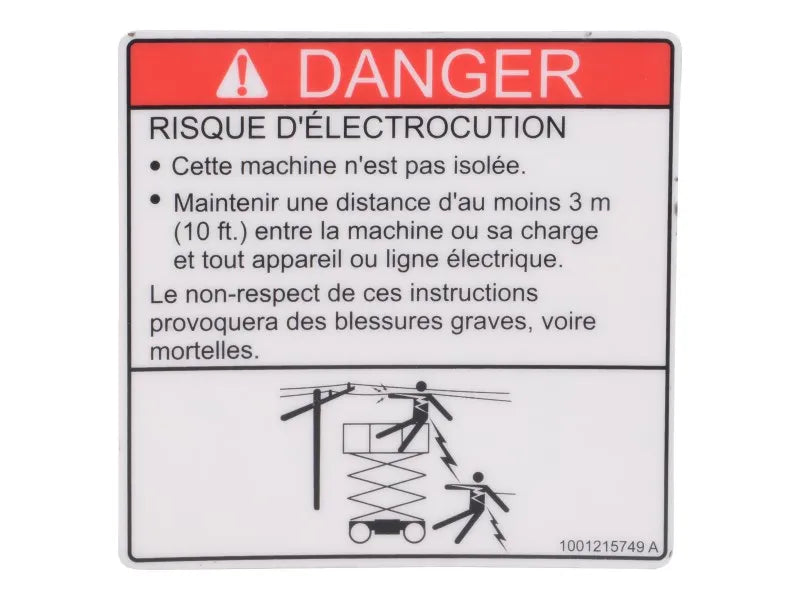1001215749 Decal, Dnager Electrocution | JLG