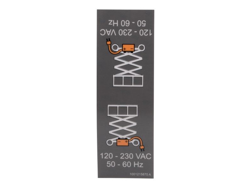 1001215870 Decal, Charger Input Voltage | JLG