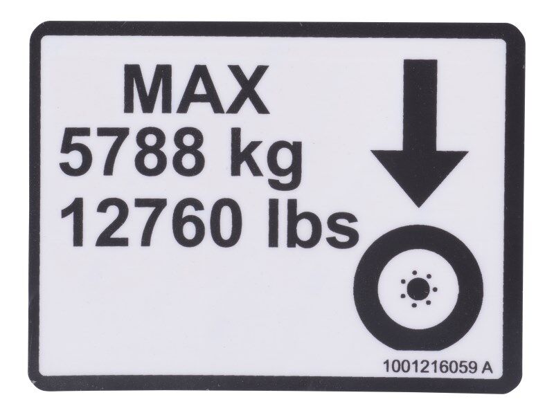 1001216059 Decal, Max Tire Load | JLG