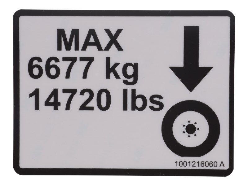 1001216060 Decal, Max Tire Load | JLG