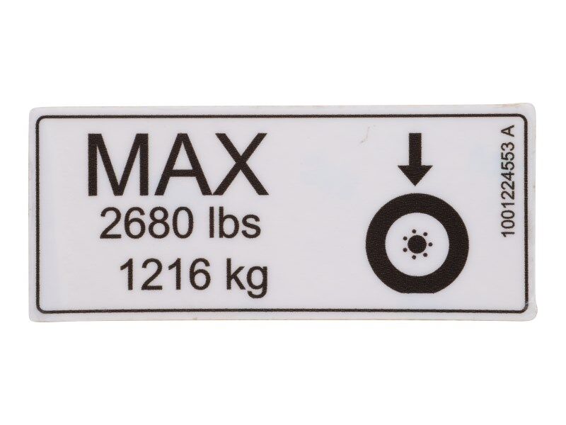 1001224553 Decal, Max Tire Load | JLG
