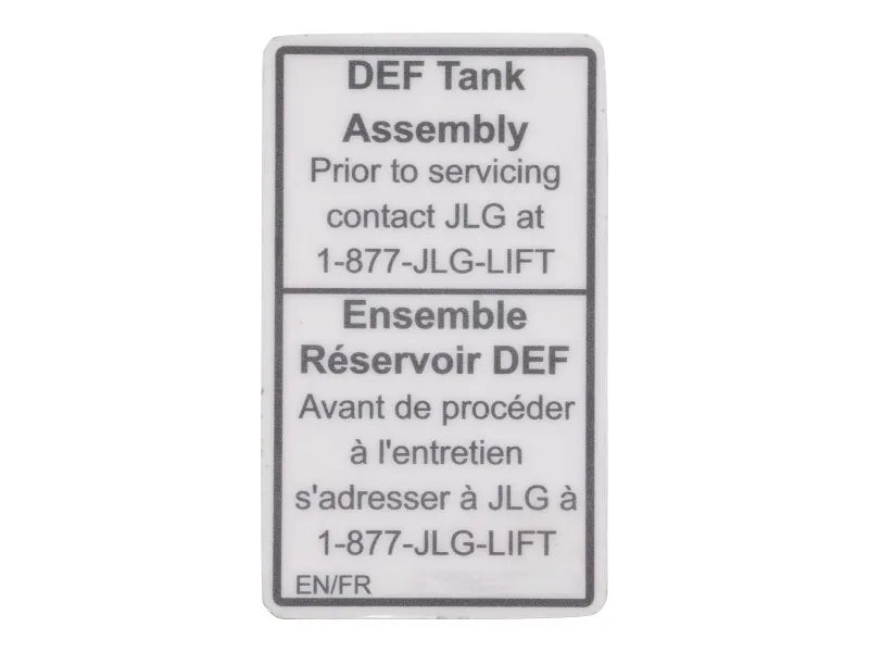 1001230311 Decal, Def Tank Service En/Fr | JLG