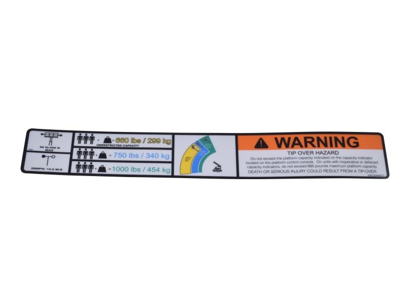 1001234425 Decal, Warning Hi-Cap. (Ansi) | JLG