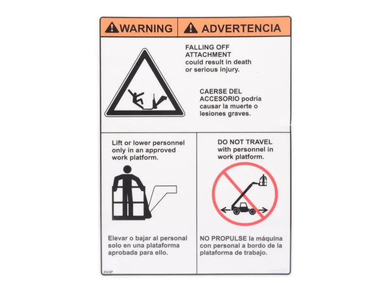 1001235796 Decal, Carry Personnel (Span) | JLG