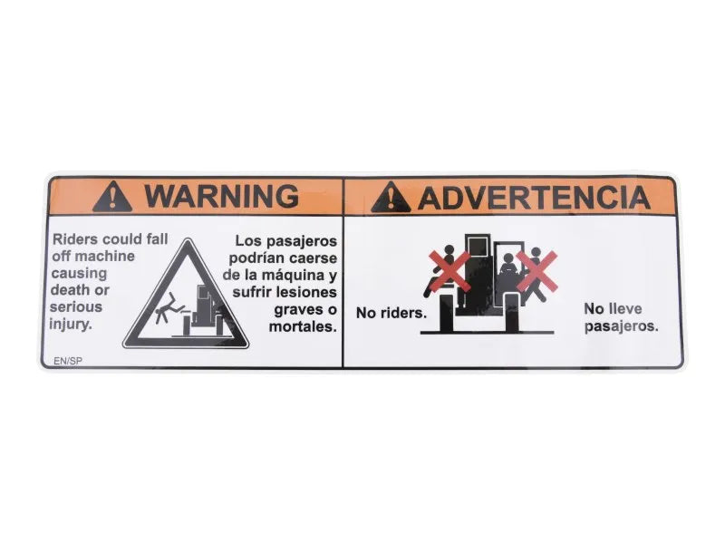 1001235802 Decal, No Riders (Span) | JLG