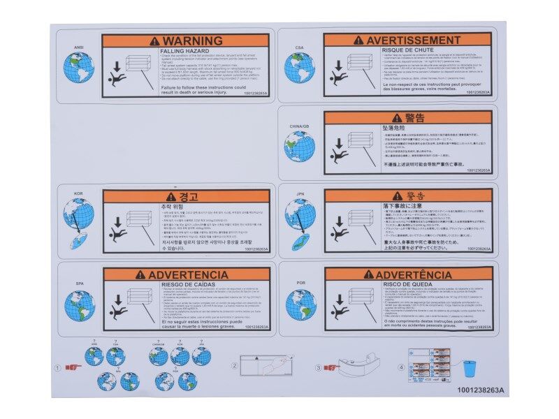 1001238263 Decal, Warning Falling Hazard | JLG