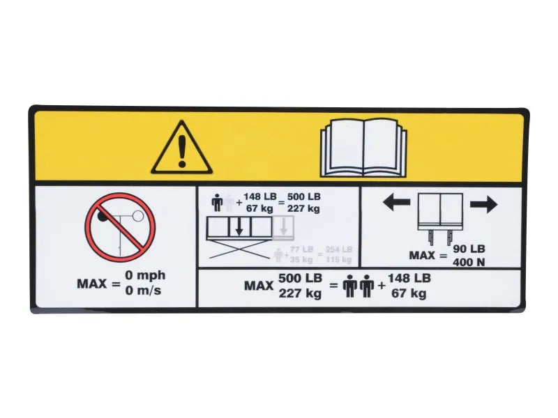 1001246677 Decal, Capcity (1530W Ansi) | JLG