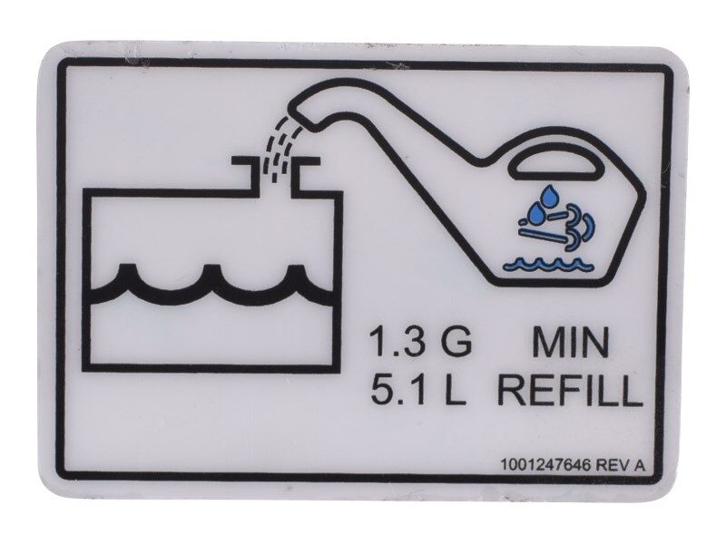 1001247646 Decal, Def Min. Refill Volume | JLG