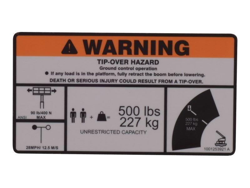 1001253921 Decal Warning Single Cap