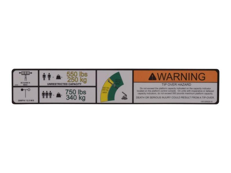 1001255220 Dual Cap Warning Decal