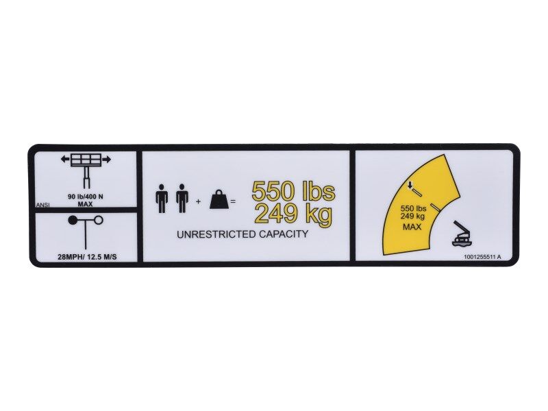 1001255511 Decal, Warning Single Cap(Ansi) | JLG