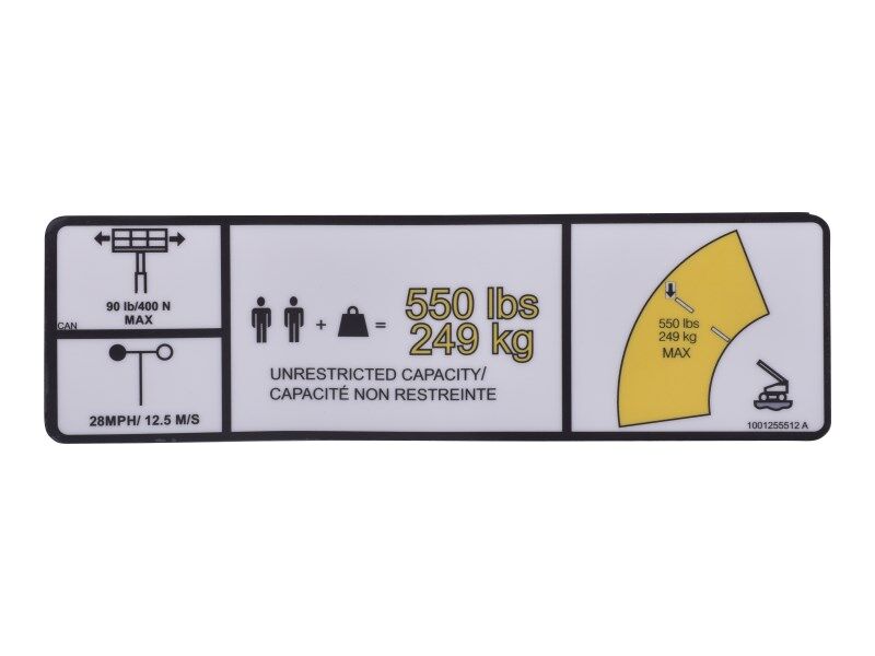 1001255512 Decal, Warning Single Cap | JLG